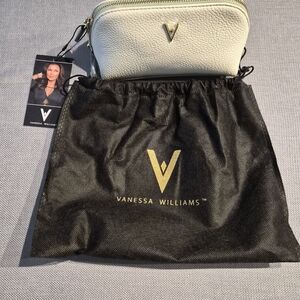 Vanessa Williams Cream Textured Cosmetic Make-up Case Bag